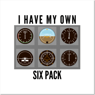 I Have My Own Six Pack // Airplane Pilot Posters and Art